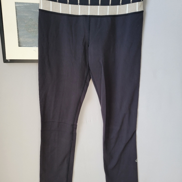 Lululemon Skinny Groove Pant Full On Luon Black Cayman Stripe 4 - Picture 5 of 13